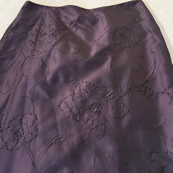 Ann Taylor Dark Purple A-Line Skirt - Picture 2 of 8